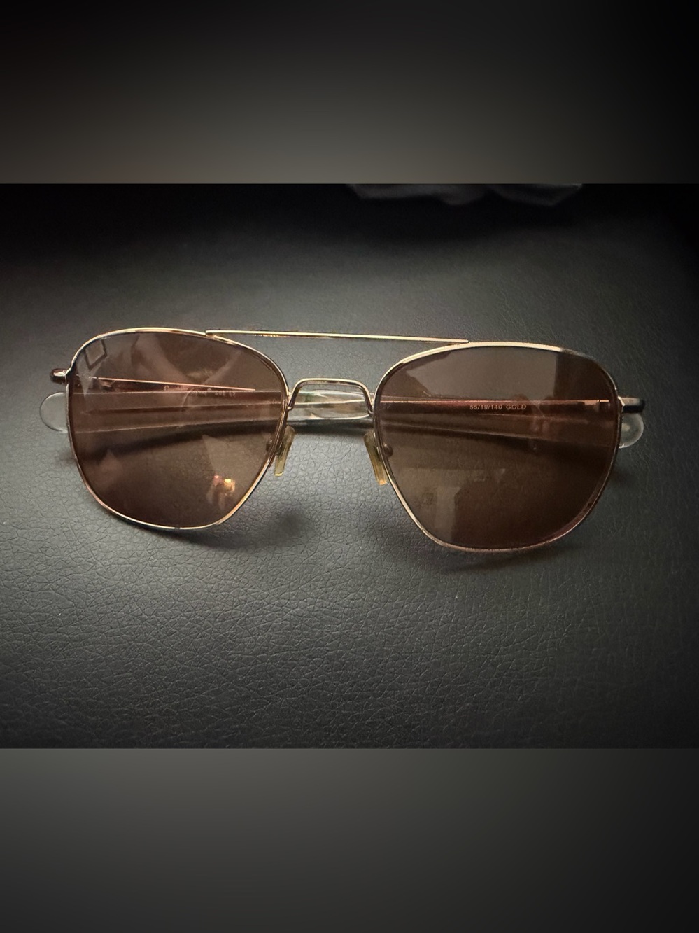 Ernest Hemingway Gold Frame Brown Lens Aviator Sunglasses